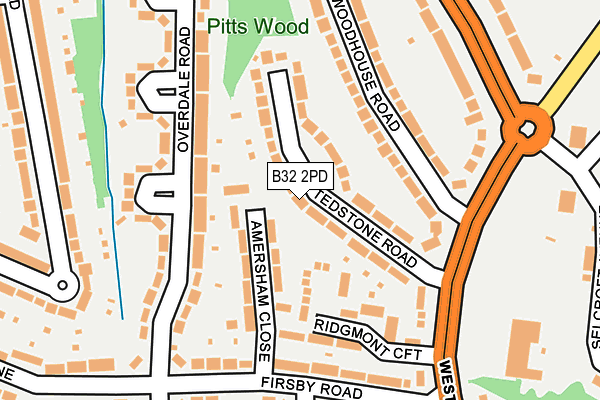 B32 2PD map - OS OpenMap – Local (Ordnance Survey)