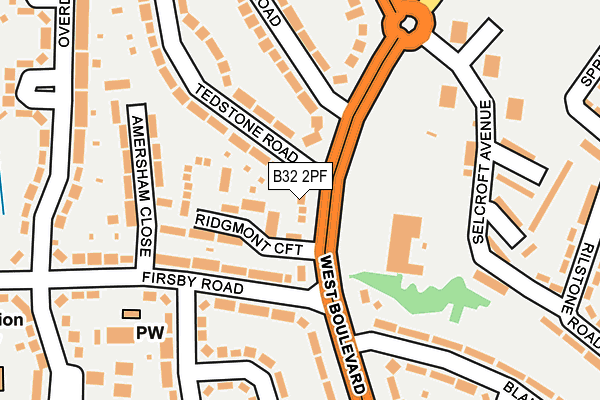 B32 2PF map - OS OpenMap – Local (Ordnance Survey)