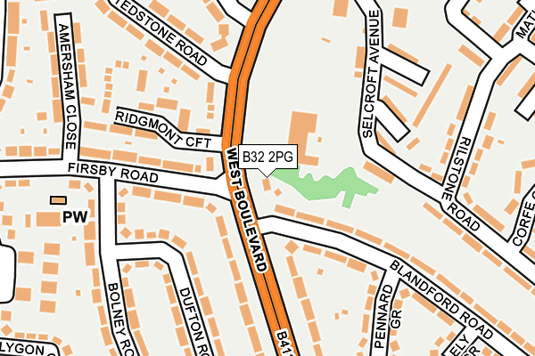 B32 2PG map - OS OpenMap – Local (Ordnance Survey)