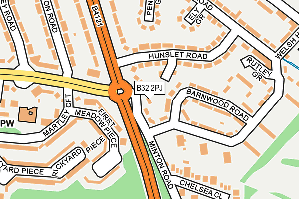 B32 2PJ map - OS OpenMap – Local (Ordnance Survey)