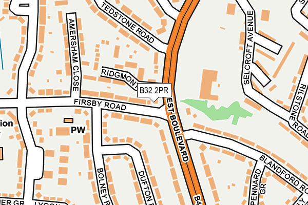 B32 2PR map - OS OpenMap – Local (Ordnance Survey)