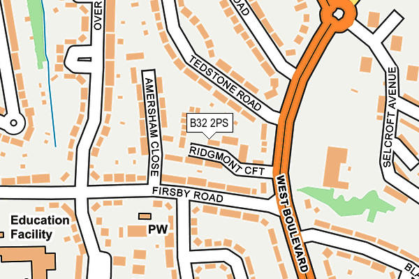 B32 2PS map - OS OpenMap – Local (Ordnance Survey)