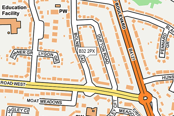 B32 2PX map - OS OpenMap – Local (Ordnance Survey)