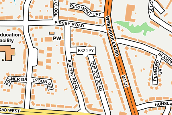 B32 2PY map - OS OpenMap – Local (Ordnance Survey)
