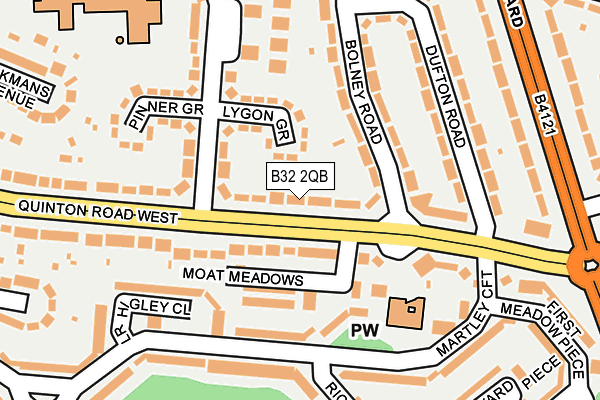 B32 2QB map - OS OpenMap – Local (Ordnance Survey)