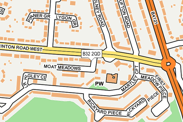 B32 2QD map - OS OpenMap – Local (Ordnance Survey)