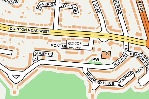 B32 2QF map - OS OpenMap – Local (Ordnance Survey)