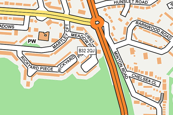 B32 2QJ map - OS OpenMap – Local (Ordnance Survey)