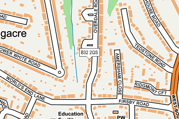 B32 2QS map - OS OpenMap – Local (Ordnance Survey)