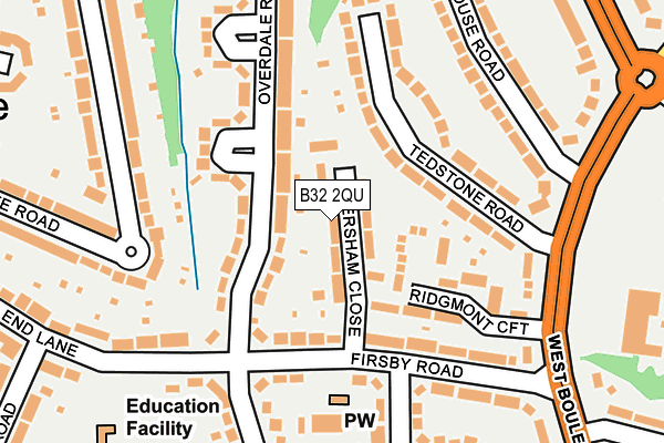 B32 2QU map - OS OpenMap – Local (Ordnance Survey)