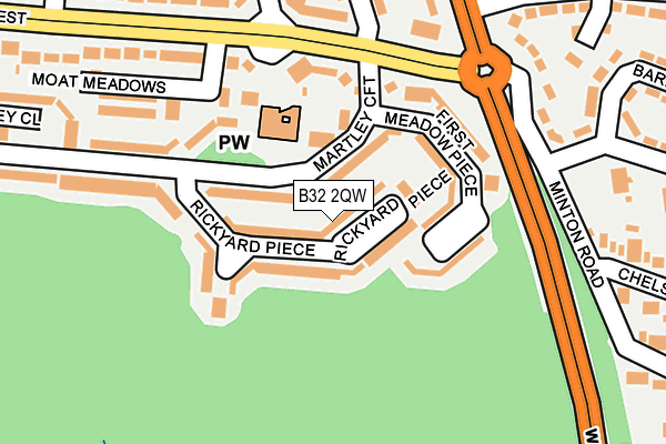 B32 2QW map - OS OpenMap – Local (Ordnance Survey)