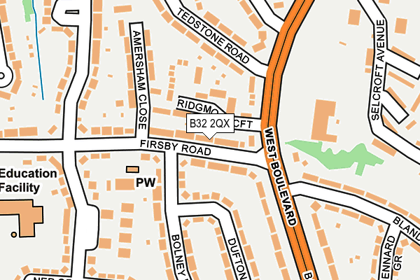 B32 2QX map - OS OpenMap – Local (Ordnance Survey)