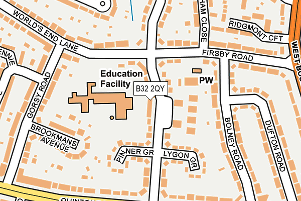 B32 2QY map - OS OpenMap – Local (Ordnance Survey)