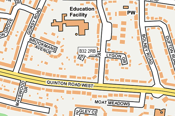 B32 2RB map - OS OpenMap – Local (Ordnance Survey)