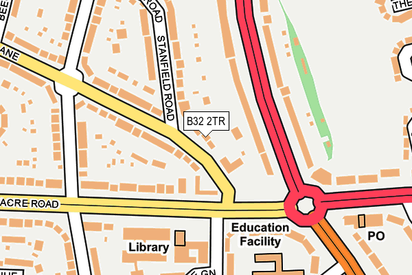 B32 2TR map - OS OpenMap – Local (Ordnance Survey)