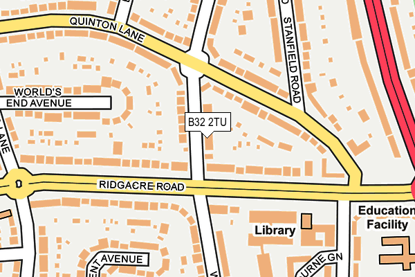 B32 2TU map - OS OpenMap – Local (Ordnance Survey)