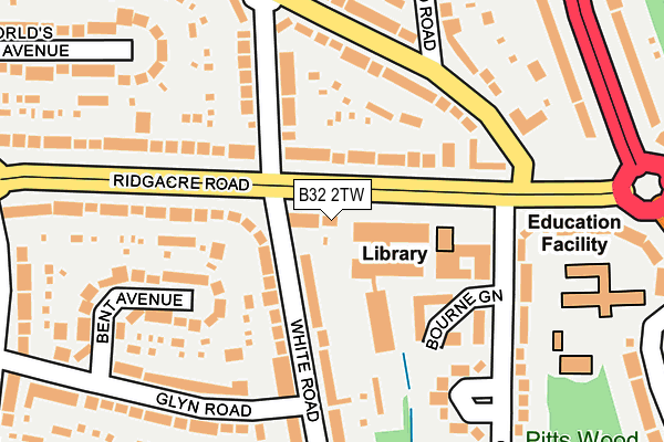 B32 2TW map - OS OpenMap – Local (Ordnance Survey)