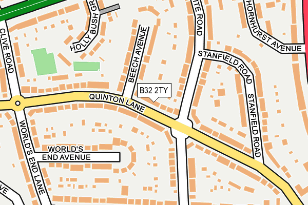 B32 2TY map - OS OpenMap – Local (Ordnance Survey)