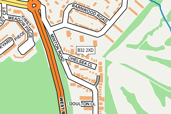 B32 2XD map - OS OpenMap – Local (Ordnance Survey)