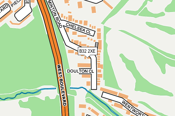 B32 2XE map - OS OpenMap – Local (Ordnance Survey)