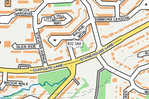 B32 3AA map - OS OpenMap – Local (Ordnance Survey)