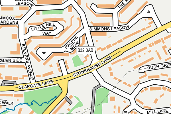 B32 3AB map - OS OpenMap – Local (Ordnance Survey)