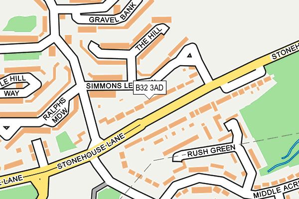 B32 3AD map - OS OpenMap – Local (Ordnance Survey)