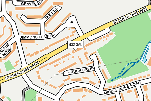 B32 3AL map - OS OpenMap – Local (Ordnance Survey)