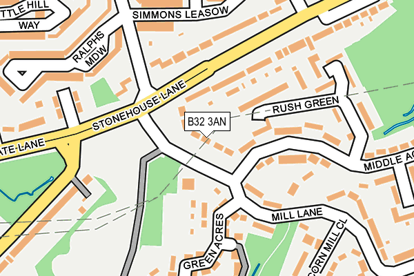 B32 3AN map - OS OpenMap – Local (Ordnance Survey)