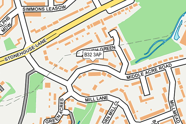 B32 3AP map - OS OpenMap – Local (Ordnance Survey)