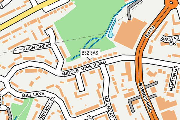 B32 3AS map - OS OpenMap – Local (Ordnance Survey)