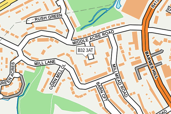 B32 3AT map - OS OpenMap – Local (Ordnance Survey)