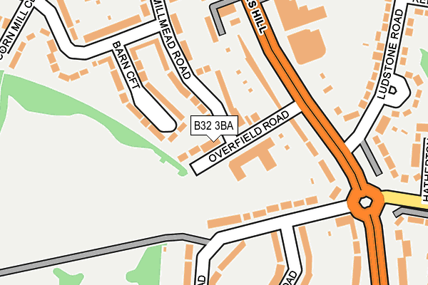 B32 3BA map - OS OpenMap – Local (Ordnance Survey)