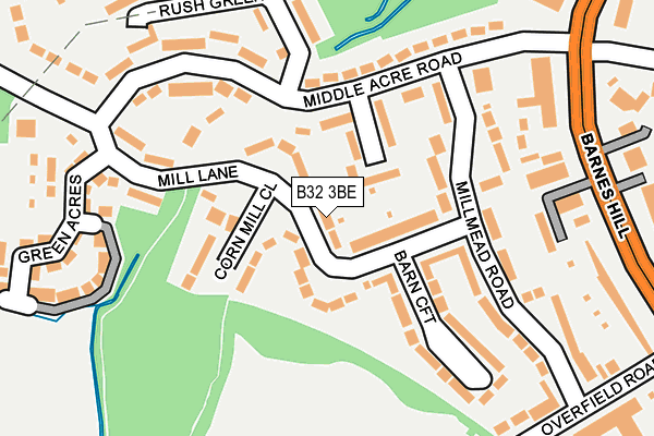 B32 3BE map - OS OpenMap – Local (Ordnance Survey)