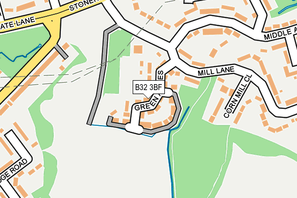 B32 3BF map - OS OpenMap – Local (Ordnance Survey)