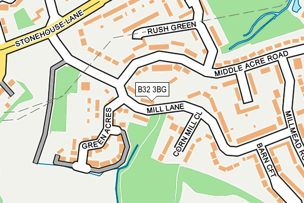 B32 3BG map - OS OpenMap – Local (Ordnance Survey)