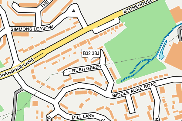 B32 3BJ map - OS OpenMap – Local (Ordnance Survey)