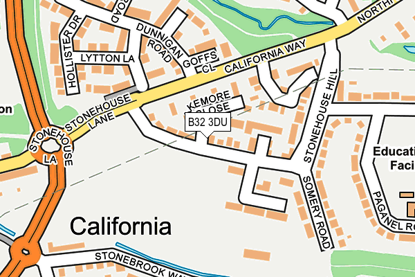 B32 3DU map - OS OpenMap – Local (Ordnance Survey)