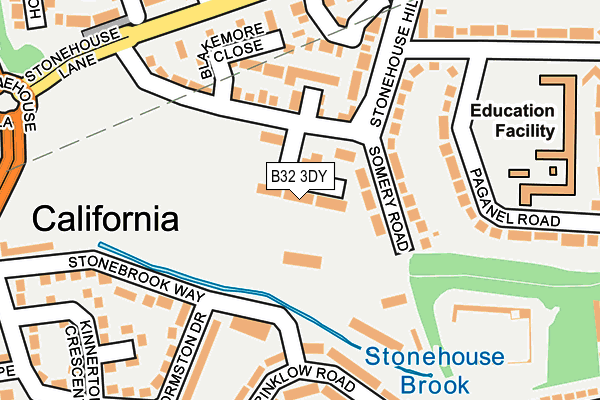 B32 3DY map - OS OpenMap – Local (Ordnance Survey)