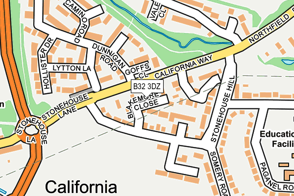 B32 3DZ map - OS OpenMap – Local (Ordnance Survey)