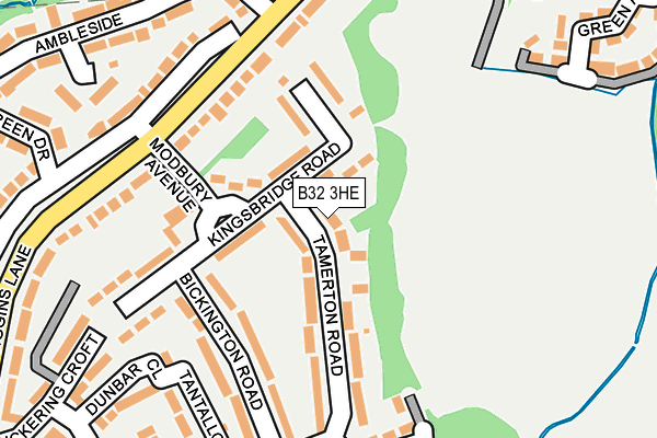 B32 3HE map - OS OpenMap – Local (Ordnance Survey)