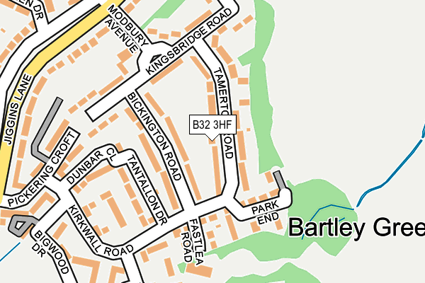 B32 3HF map - OS OpenMap – Local (Ordnance Survey)