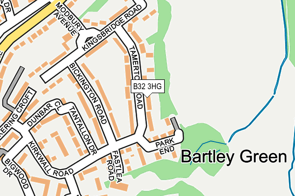 B32 3HG map - OS OpenMap – Local (Ordnance Survey)