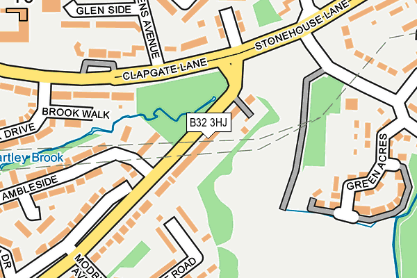 B32 3HJ map - OS OpenMap – Local (Ordnance Survey)