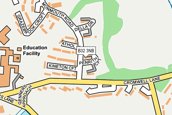 B32 3NB map - OS OpenMap – Local (Ordnance Survey)