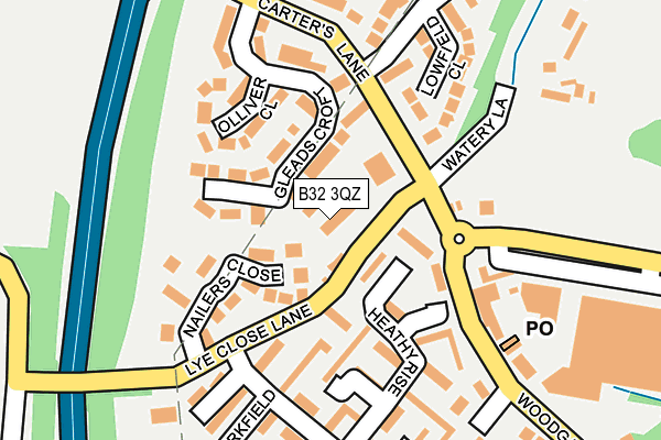 B32 3QZ map - OS OpenMap – Local (Ordnance Survey)