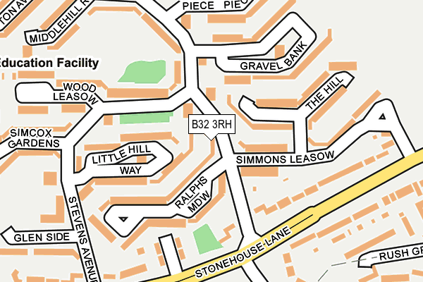 B32 3RH map - OS OpenMap – Local (Ordnance Survey)
