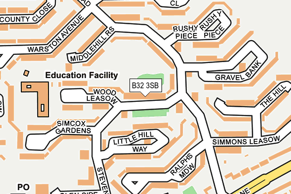 B32 3SB map - OS OpenMap – Local (Ordnance Survey)
