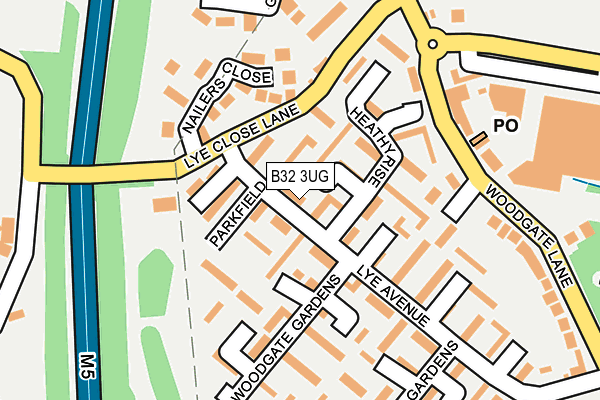 B32 3UG map - OS OpenMap – Local (Ordnance Survey)