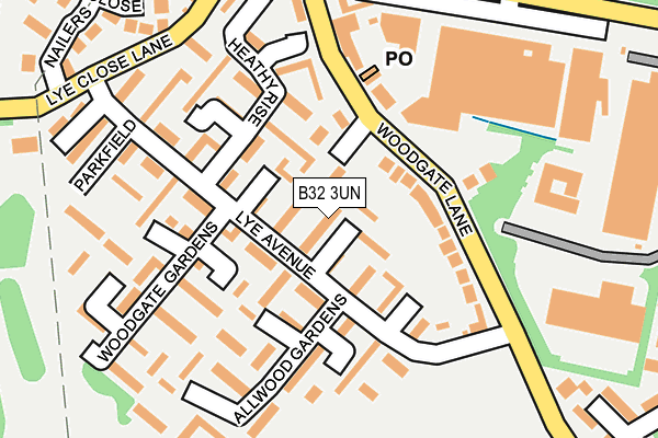 B32 3UN map - OS OpenMap – Local (Ordnance Survey)